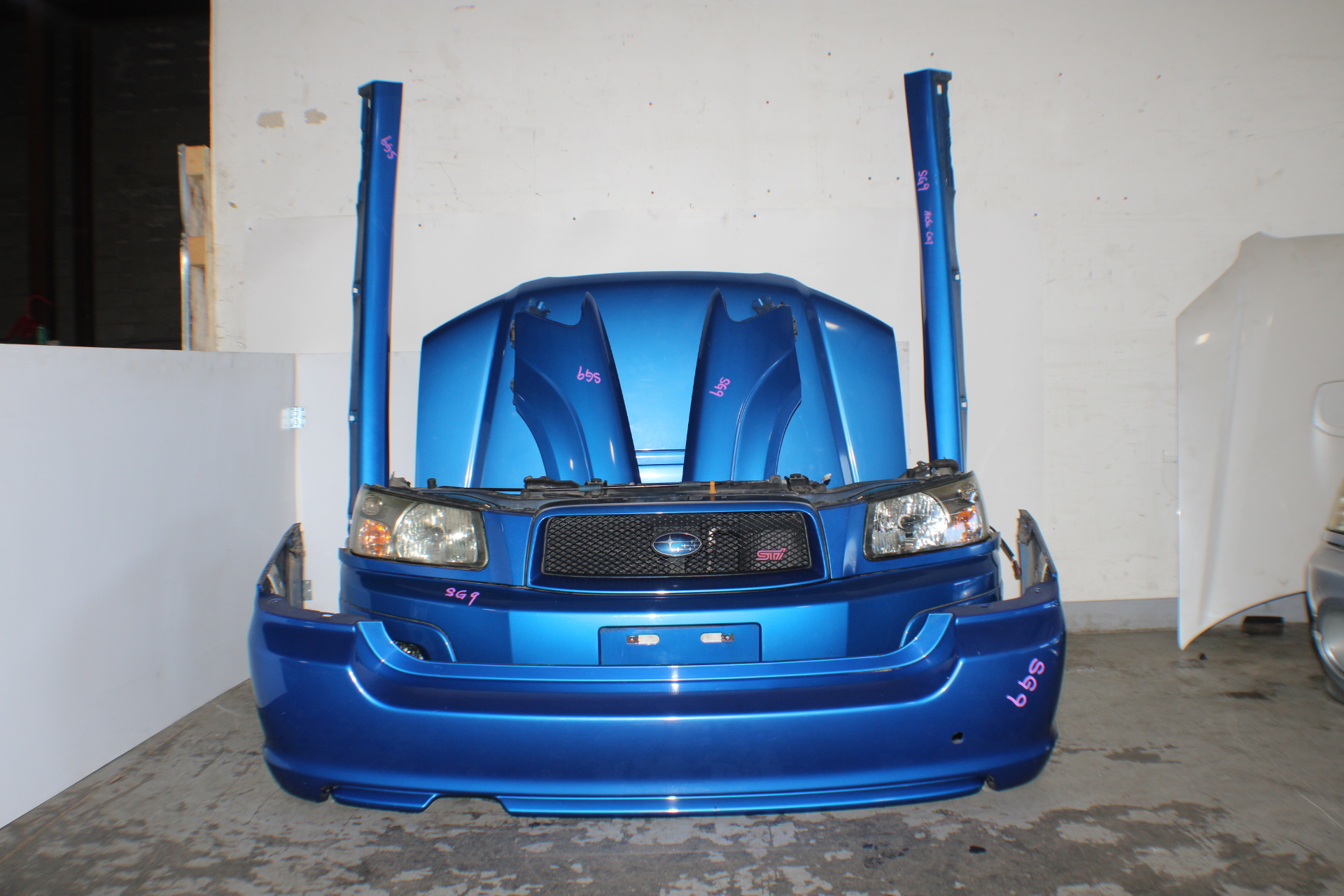 JDM 2003-2008 SUBARU FORESTER STi SG9 FRONT END CONVERSION HOOD FENDERS HID HEADLIGHTS