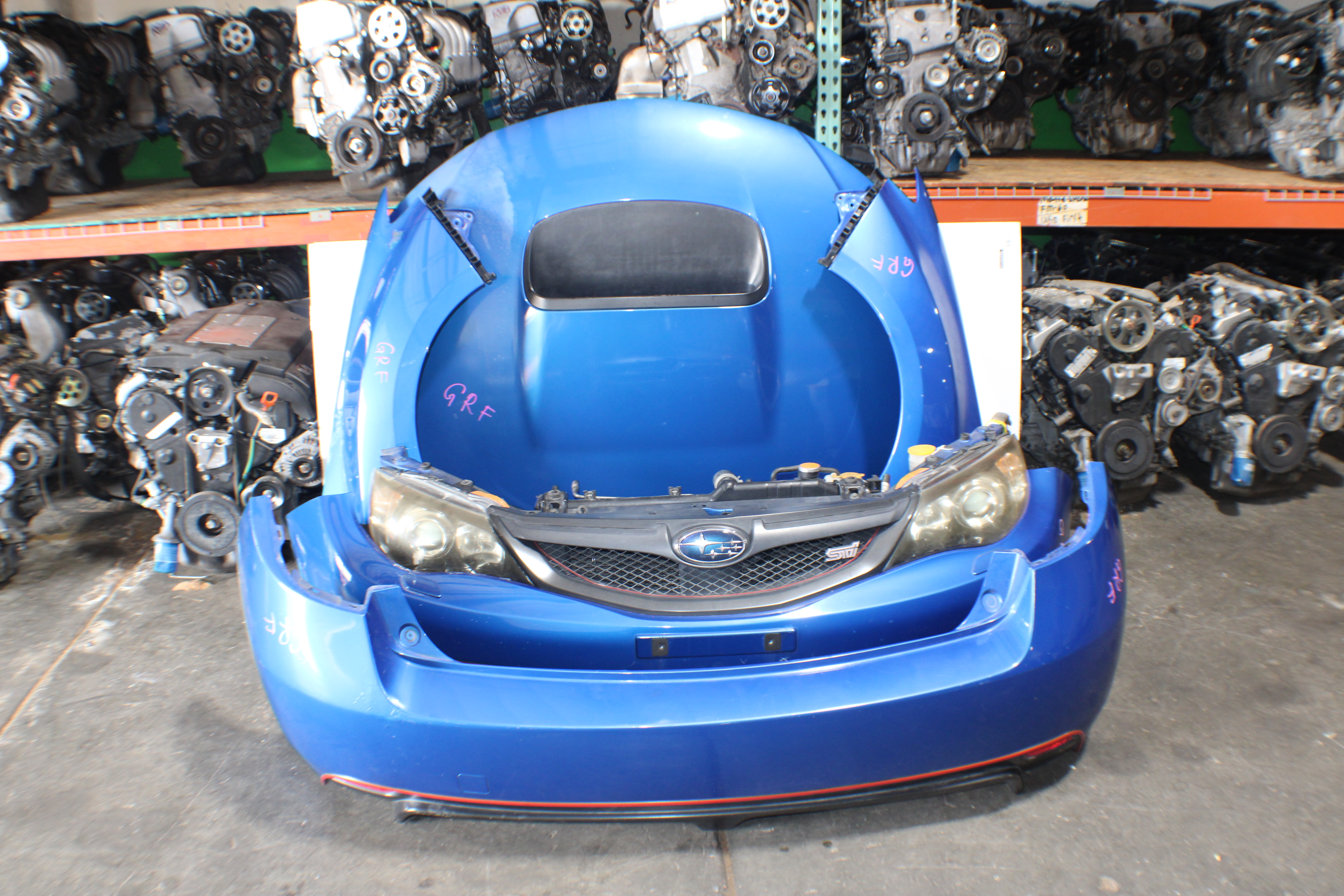 JDM 2008-2014 SUBARU WRX STI V10 FRONT END NOSE CUT CONVERSION HOOD FENDERS HEADLIGHTS BUMPERS