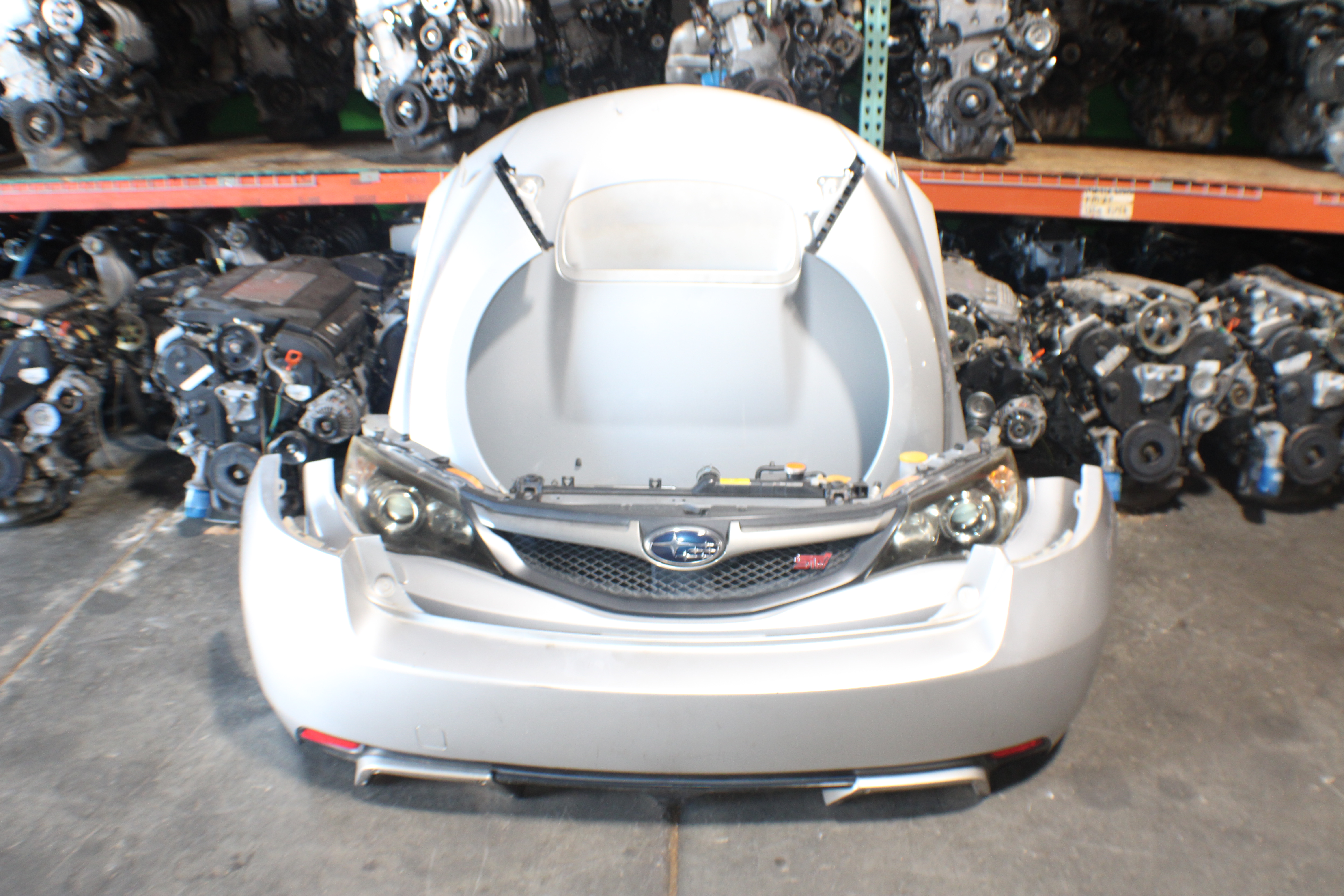 JDM 2008-2014 SUBARU WRX STI V10 FRONT END NOSE CUT CONVERSION HOOD FENDERS HEADLIGHT BOTH BUMPERS